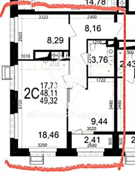 2-к квартира, 2/10 эт., 49м²